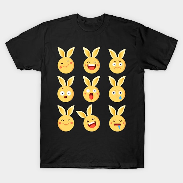 Cute and Easter Bunny Emoji Tee 2018 Easter Day T-Shirt by CarleyMichaels